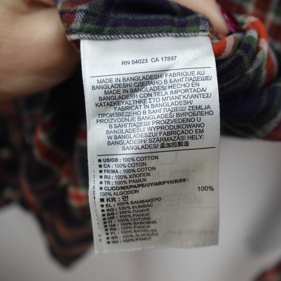 Banana Republic Soft Wash Shirt Sz M Red Navy Herringbone Irvine Western Preppy - Picture 5 of 10